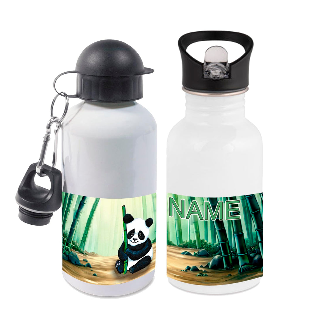 Trinkflasche mit Name/wahlweise 400ml, 500ml oder 600ml + Schriftwahl für Name + Edelstahl oder Alum
