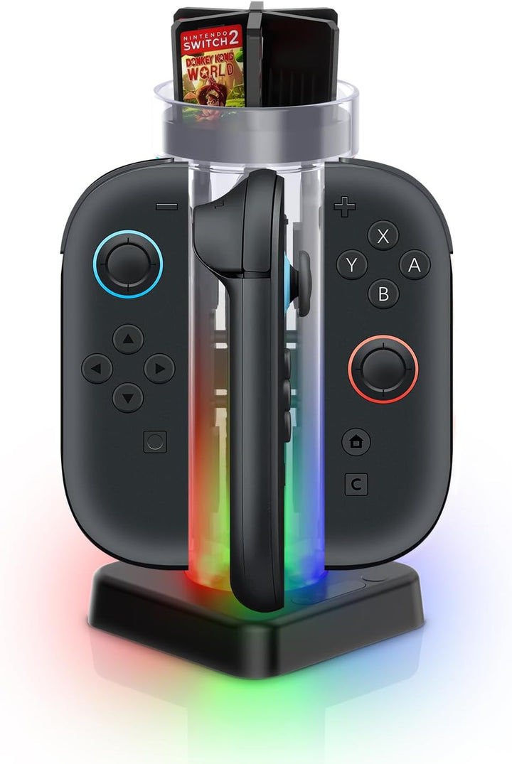 Controller-Ladestation Kompatibel mit NS Switch 2, Joy Con Ladestation mit LED-Display-Laterne, Lade