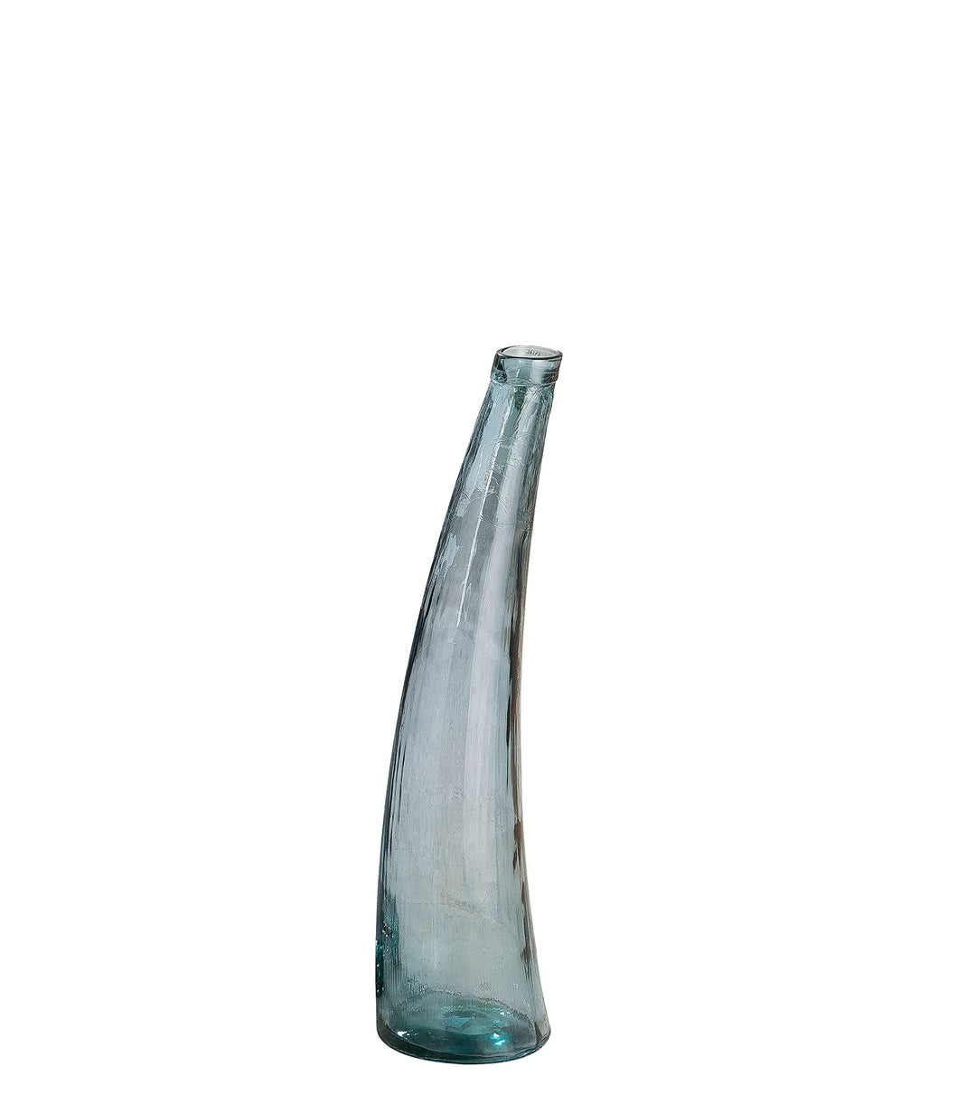 GILDE Vase Corno Petrol aus recyceltem Glas Europäische Herstellung H: 80 cm Ø 20 cm 39197 Höhe 80 c