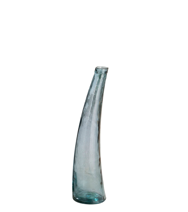 GILDE Vase Corno Petrol aus recyceltem Glas Europäische Herstellung H: 80 cm Ø 20 cm 39197 Höhe 80 c