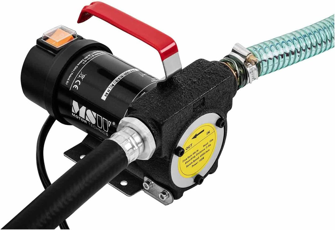 MSW MSW-OP40 S2 Dieselpumpe 40 l/min 12 V Saugleistung 5 m Ölpumpe Heizölpumpe Zubehör