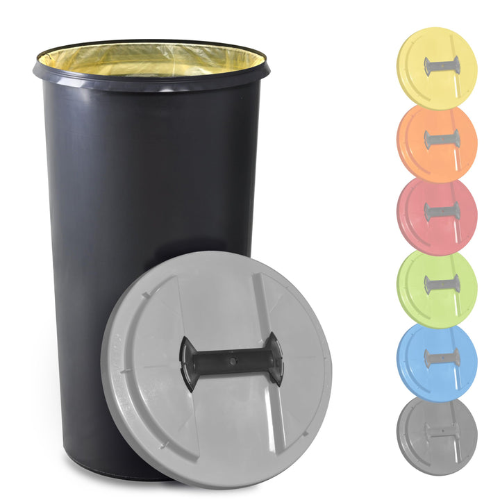 KUEFA BSC 60L Mülleimer, Müllsackständer, Gelber Sack Ständer inkl. Klemm-Ring für Müllbeutel, extra