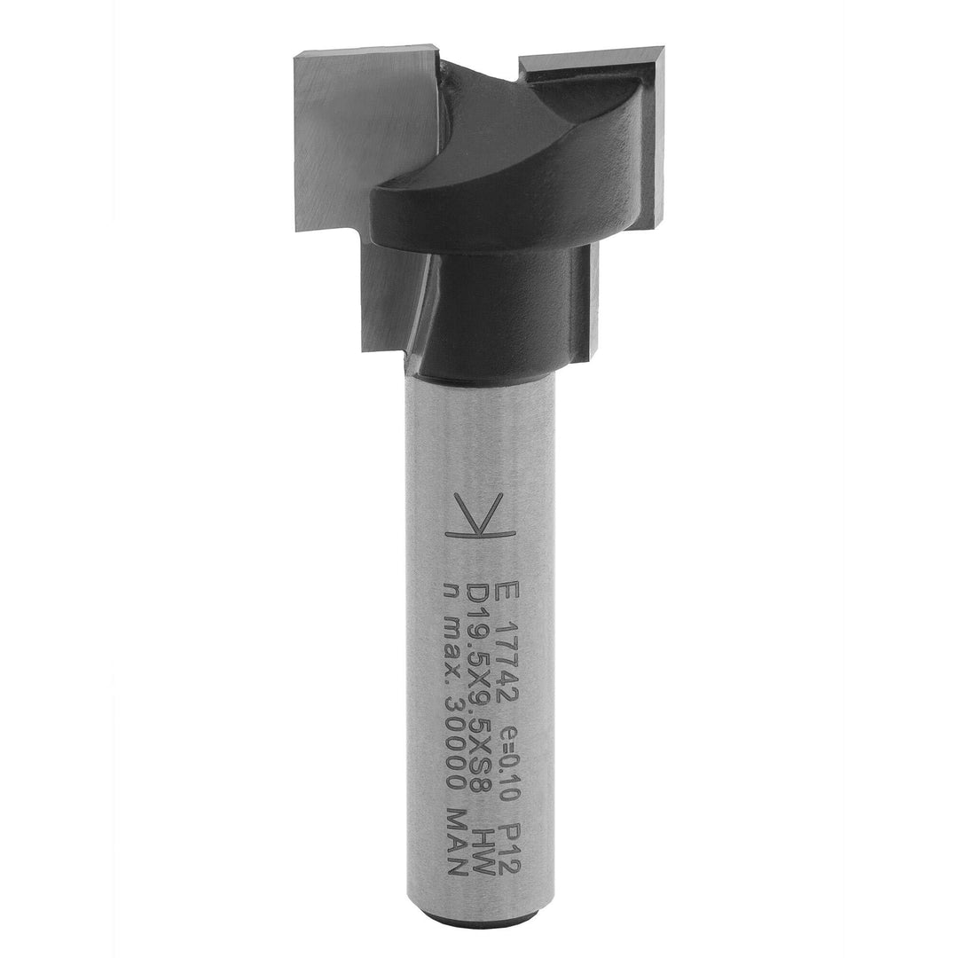 ENT 17742 T-Nutfräser M8 HW, Schaft (S) 8 mm, Durchmesser (D1) 19,5 mm, D2 12,6 mm, NL1 7,0 mm, NL2
