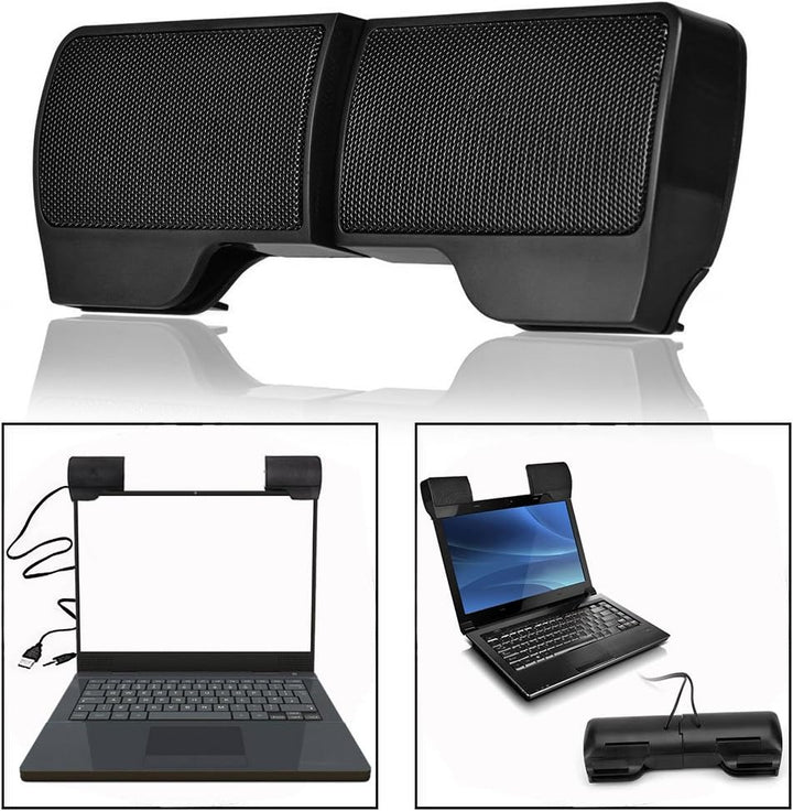 USB Mini Lautsprecher,Portable Laptop/PC Clip-on Lautsprecher Mit 3.5 mm Klinke(Schwarz)