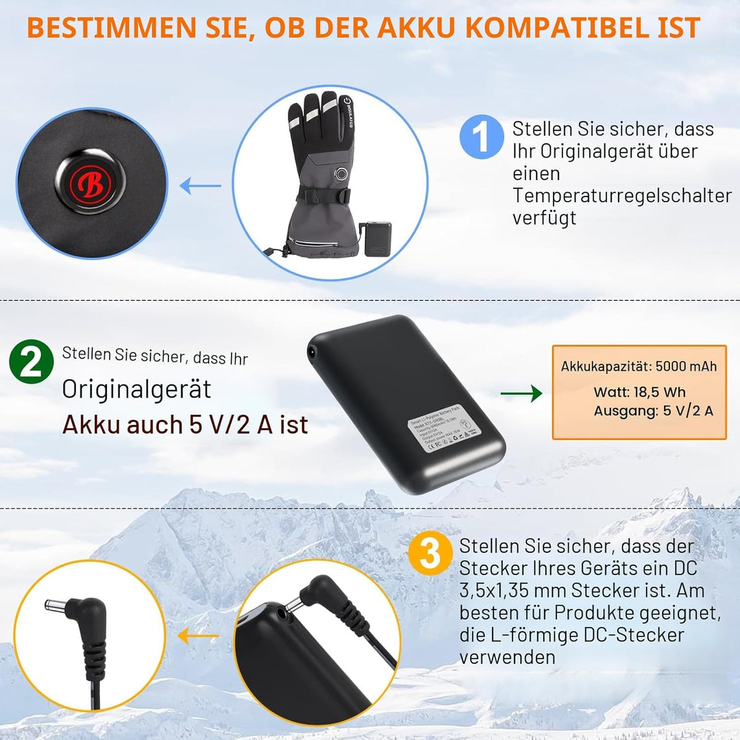 Upgraded 5V 5000mAh Smart Batteries, beheizbare Hausschuhe Spare Battery, Rtdep Elektrischer Fusswär