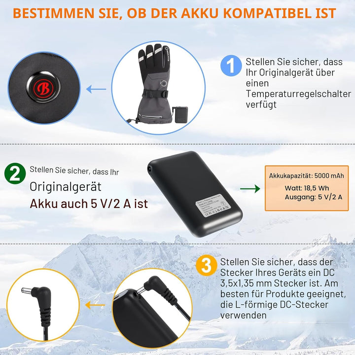 Upgraded 5V 5000mAh Smart Batteries, beheizbare Hausschuhe Spare Battery, Rtdep Elektrischer Fusswär