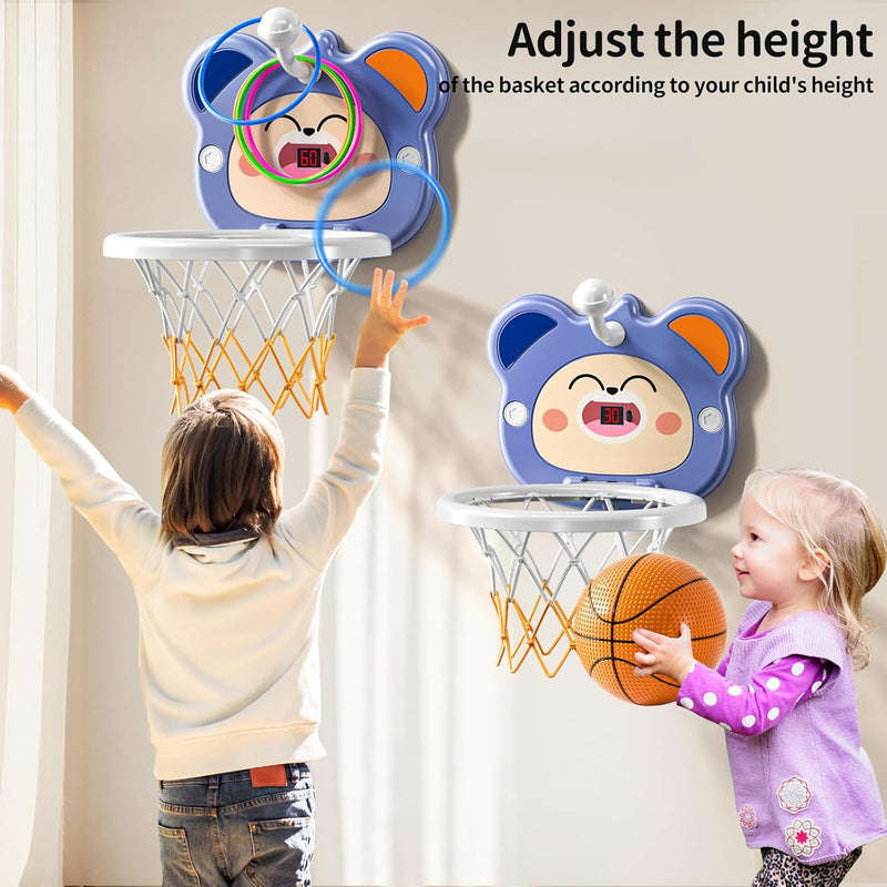 TEMI Indoor Mini Basketball Reifen für Kinder Alter 2 3 4 5 6, Kleinkinder Basketball Reifen mit auf