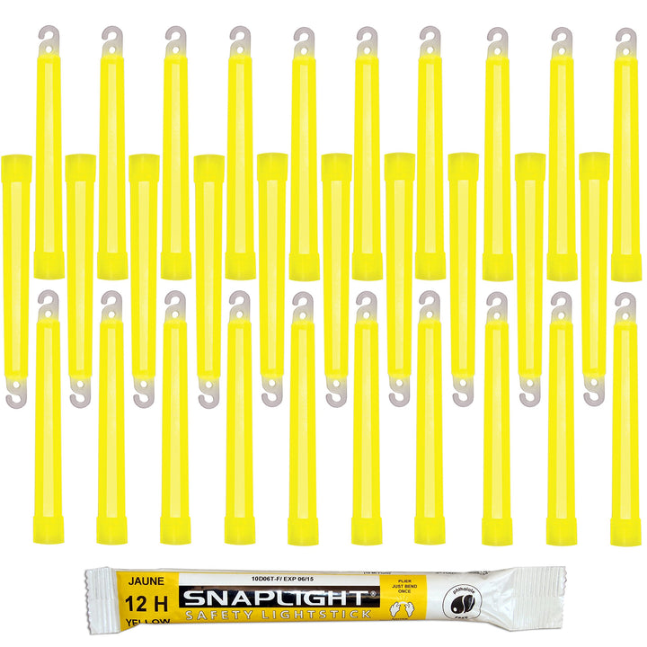 Cyalume SnapLight Knicklichter in Gelb (30-er Pack) - 15 cm Glow Sticks mit Haken am Ende - ultra he