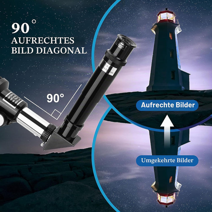 Aomekie Teleskop Kinder Einsteiger 70MM Teleskop Astronomie mit Smartphone Adapter Aluminium Stativ