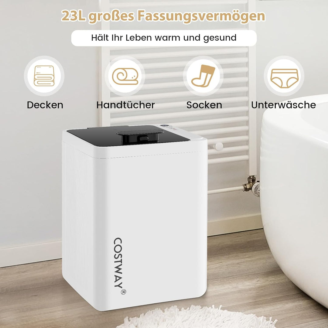 COSTWAY 23L Handtuchwärmer, Towel Warmer mit 6-stufigem Timer & LED Anzeige, Temperatur bis zu 125 °