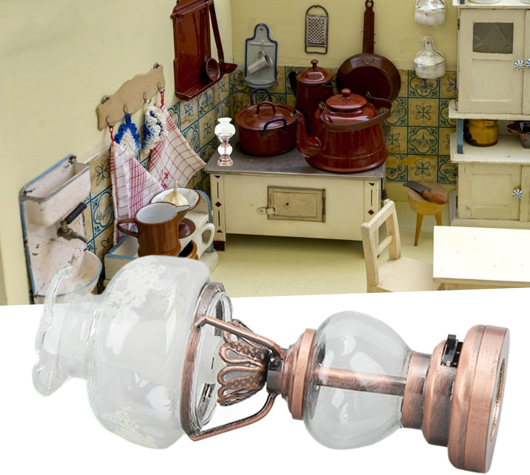 Gugxiom Puppenhaus-Miniaturlampe Im Massstab 1:12, Puppenhaus-Lichter aus Glas mit 120-mAh-Akku, Vin