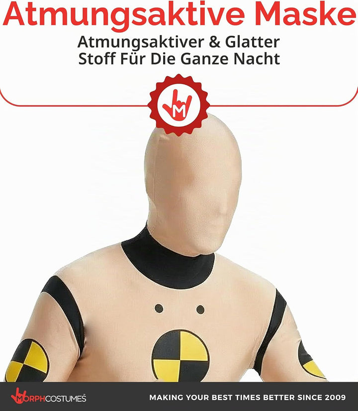 Morphsuits Offizielles Crash Test Dummy Kostüm, Kostüm Herren, Halloween, Halloween XXL, XXL