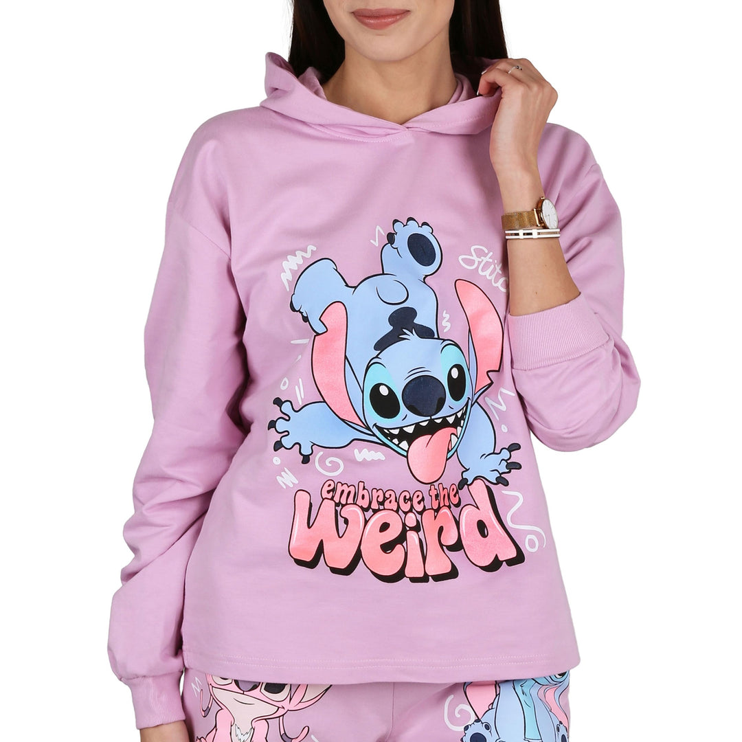 Disney Stitch Sweatshirt mit Kapuze aus Baumwolle für Mädchen, über den Kopf zu ziehen, 100% Baumwol