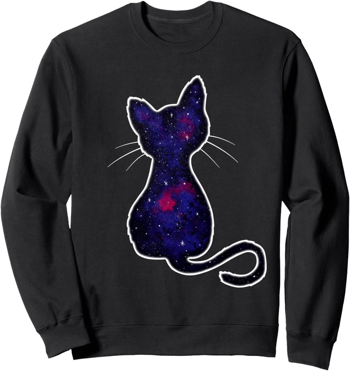 Aquarell Galaxie Katze Sweatshirt