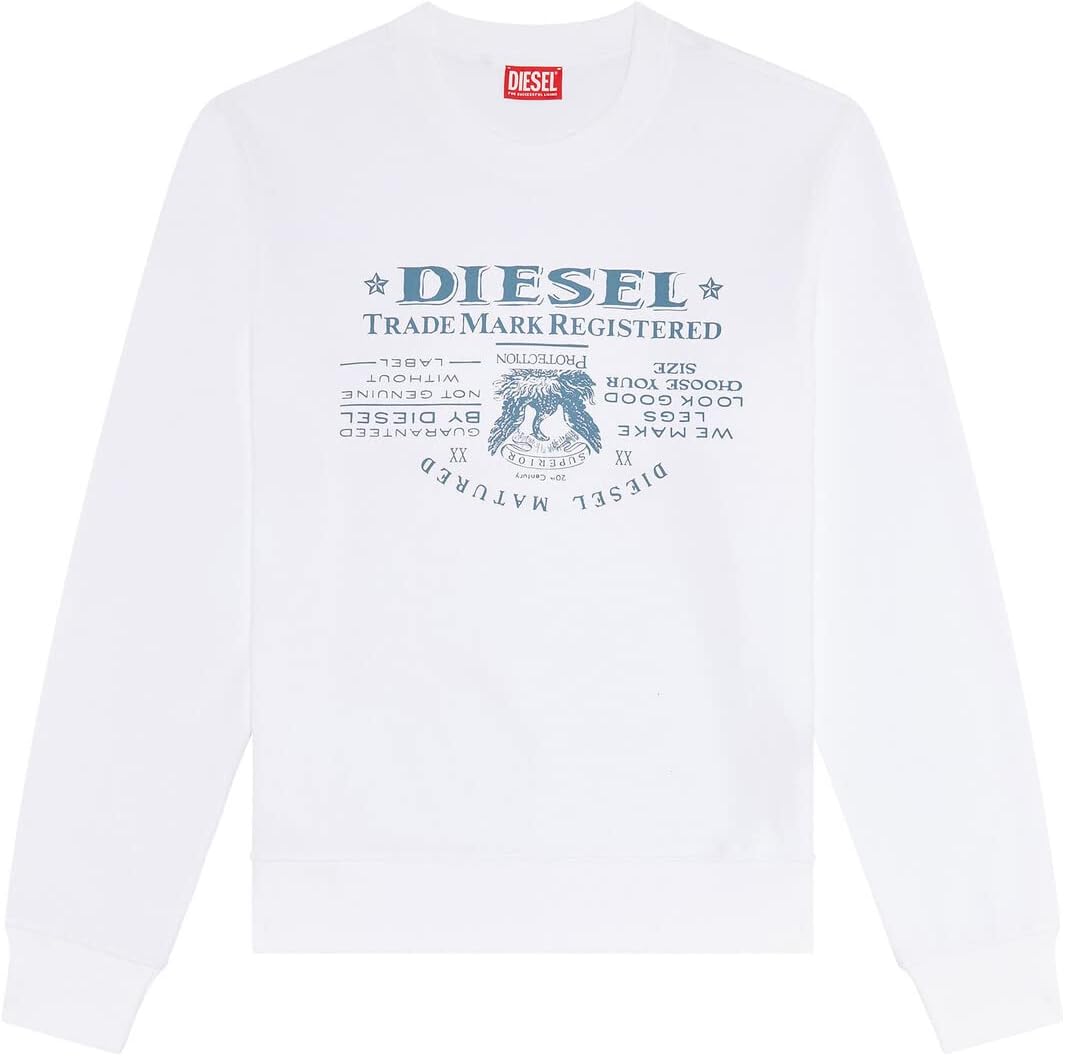 Diesel Herren Sweatshirt mit Rundhalsausschnitt M 100-0jfav, M 100-0jfav