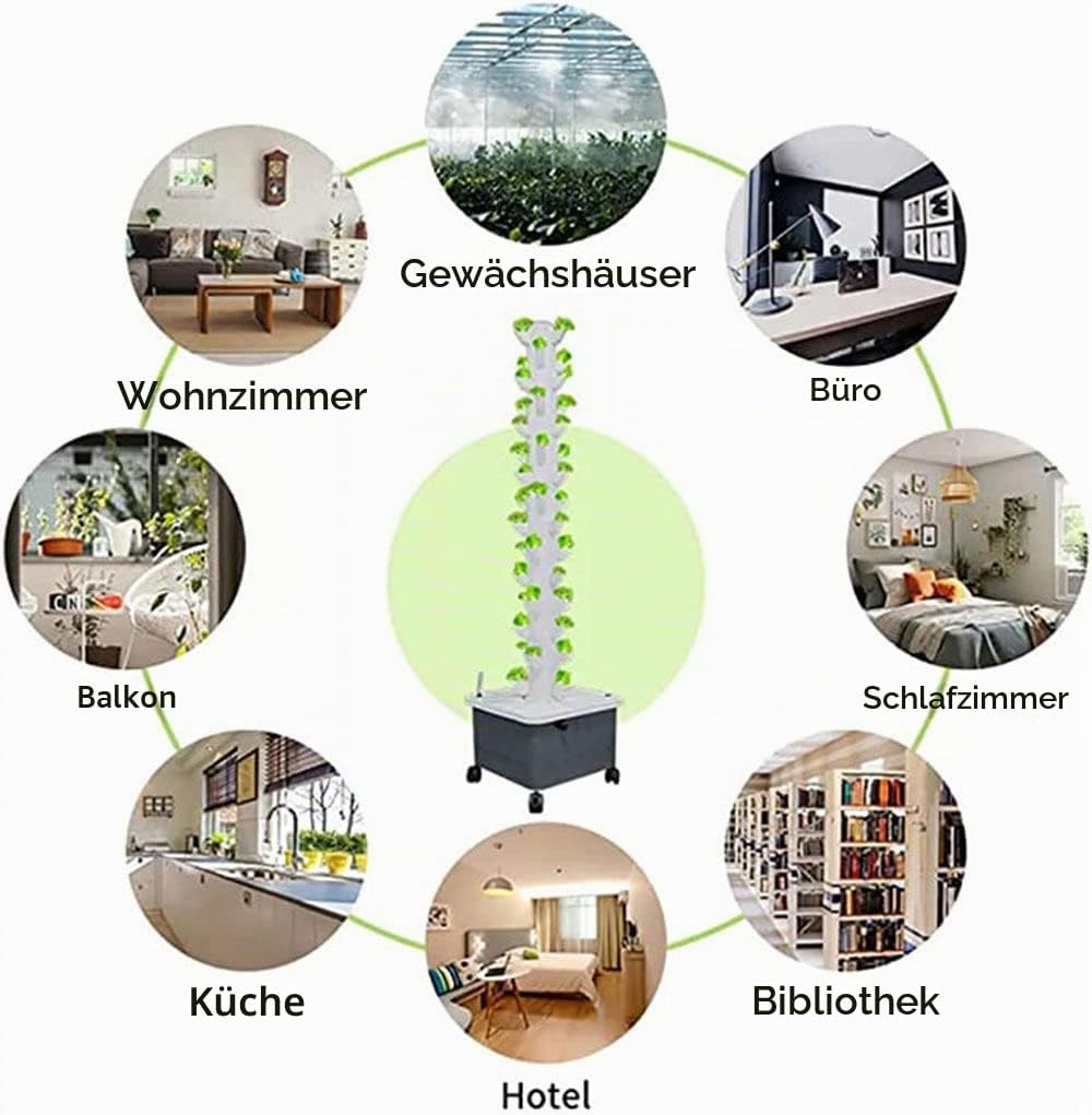 Aquaponik-Wachssystem,Hydroponik-Turm,Indoor Kräutergarten Kit, Hydroponische Anzuchtsystem,Indoor G