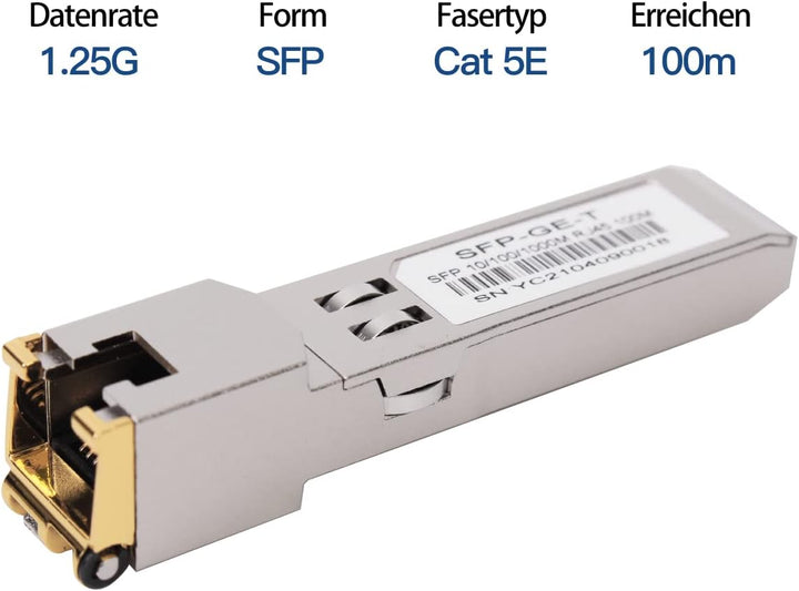 4PCS 1000BASE-T Gigabit SFP auf RJ45 Kupfer Ethernet Modular Transceiver für Cisco,Meraki,Ubiquiti,D