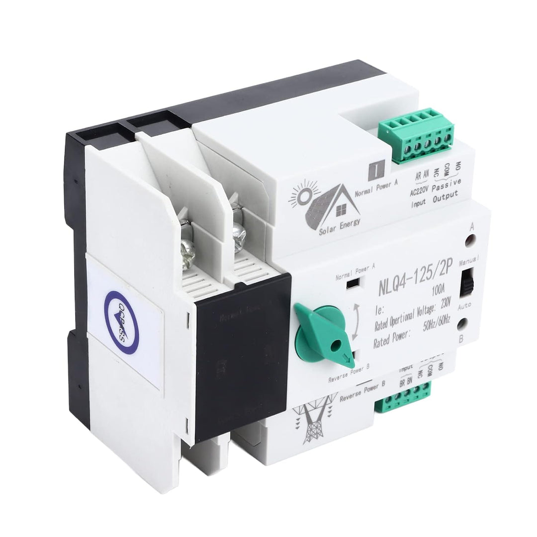 Doppelt Strom Automatischer Transferschalter 2P AC 100A Unterbrechungsfreier ATS PC Hutschiene Übert