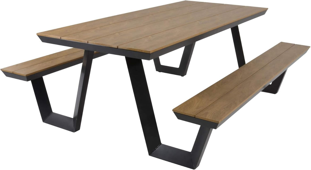 Lesli Living Picknick-Set Bank mit Tisch rechteckig 200cm Aluminium