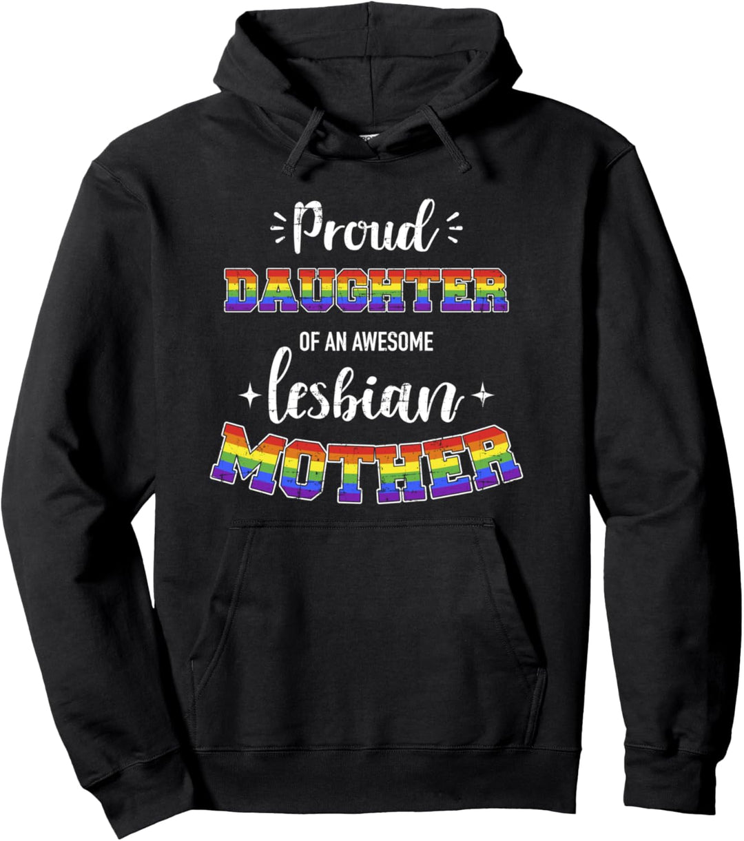 Stolze Tochter lesbische Mama mit Regenbogen Pride month Pullover Hoodie