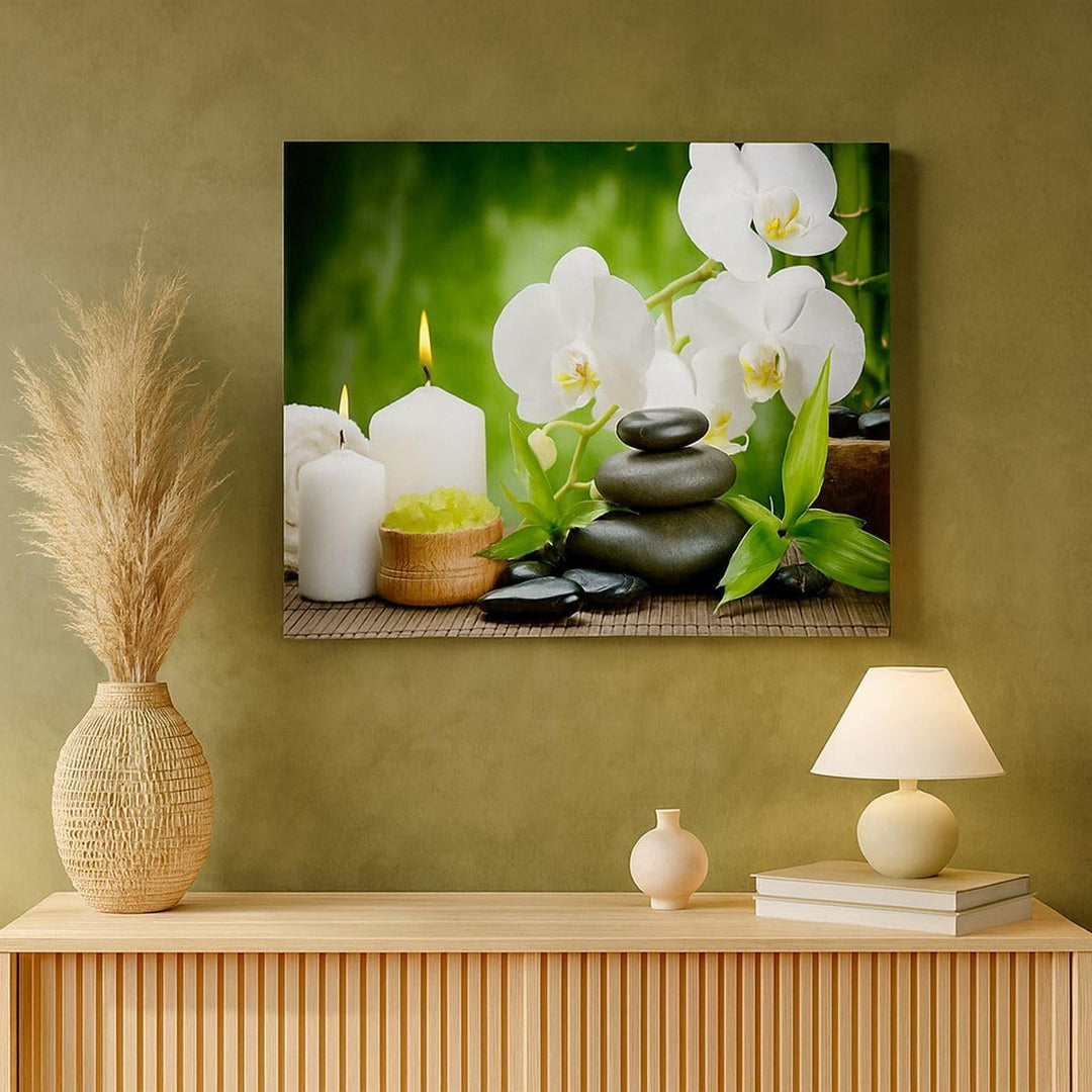 Bilder auf Leinwand 100x70cm Leinwandbild Blume aromatherapie spa Gross Wanddeko Bild Schlafzimmer K
