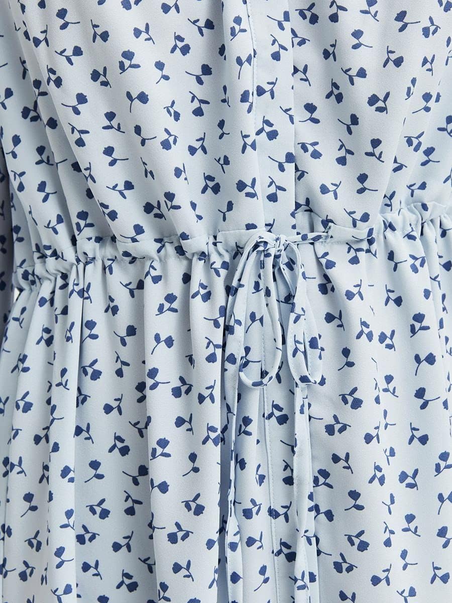 SELECTED FEMME Damen Kleid 42 Arctic Ice/Aop:flower Aop, 42 Arctic Ice/Aop:flower Aop