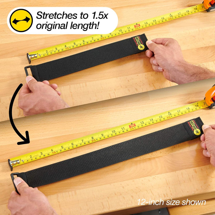 Super Stretch Wrap-It Storage Straps – (10) 22,9 cm orange – elastische Klettverschlüsse – Verlänger