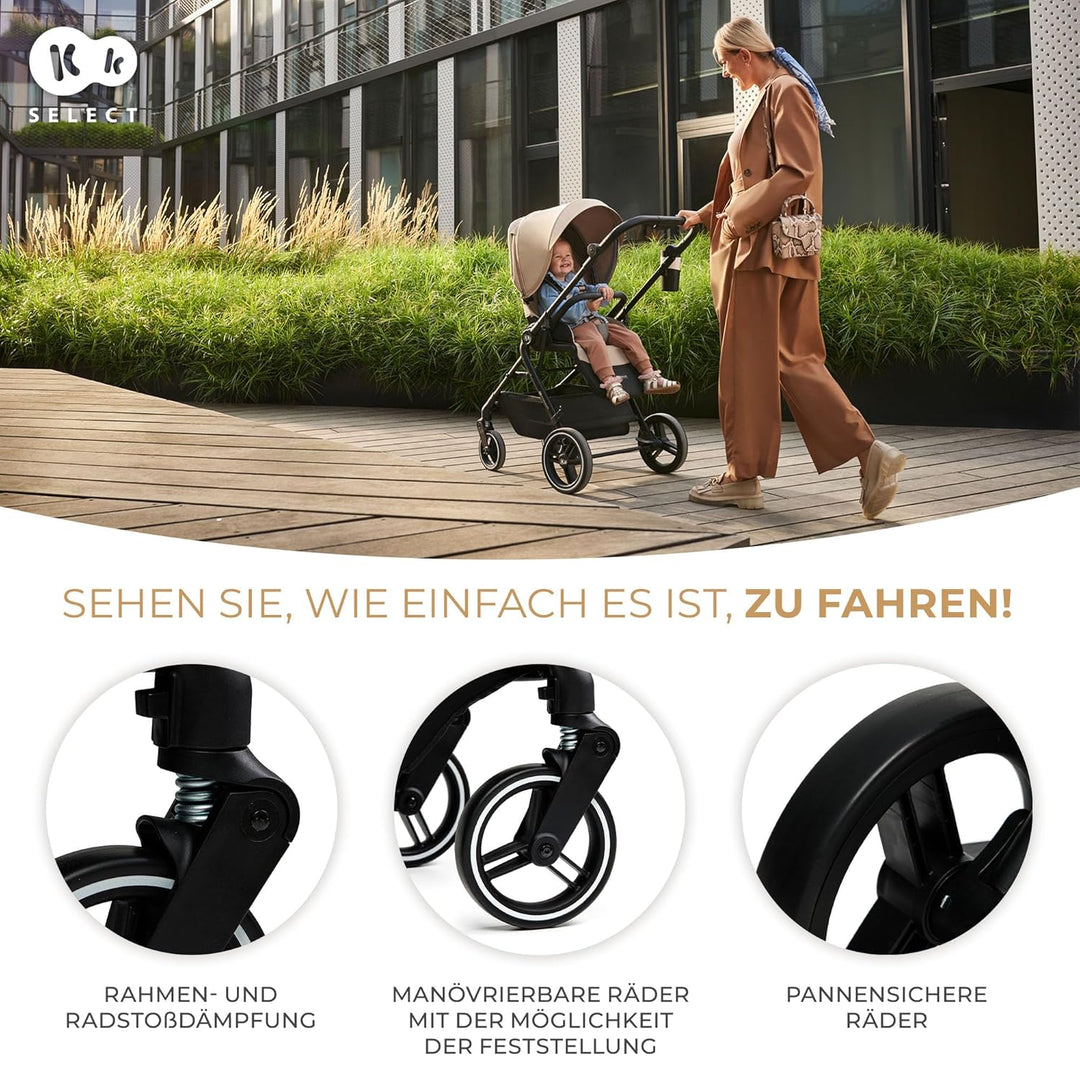 Kinderkraft YOXI Kinderwagen, buggy von Geburt bis 22 kg, Einfach Zusammenklappe, Undurchdringlichen
