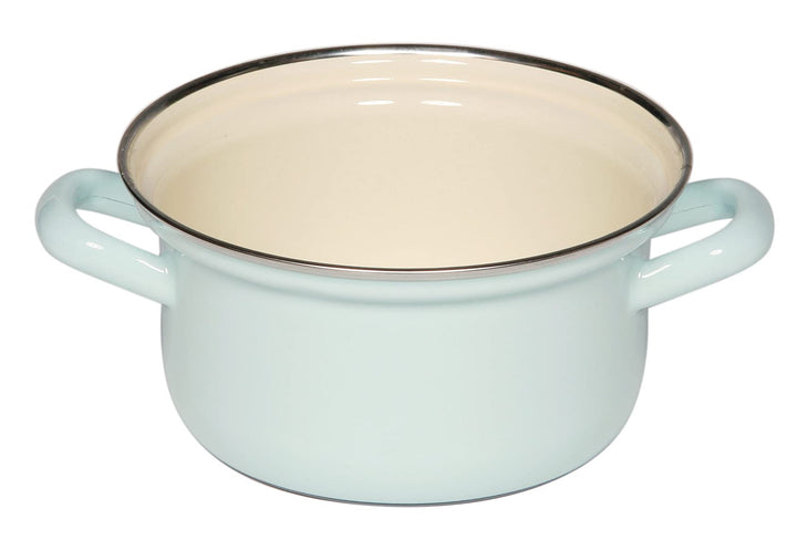 Riess, 0277-006, Kasserolle mit Chromrand Ø 14cm, BUNT PASTELL, Emaille, Vol. (rec.): 0,8 Liter, Mad