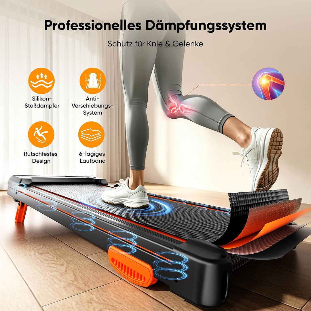 GIDGIMO Walking Pad, klappbares Laufband mit Steigung für Zuhause und Büro, Leiser Motor, LED-Displa