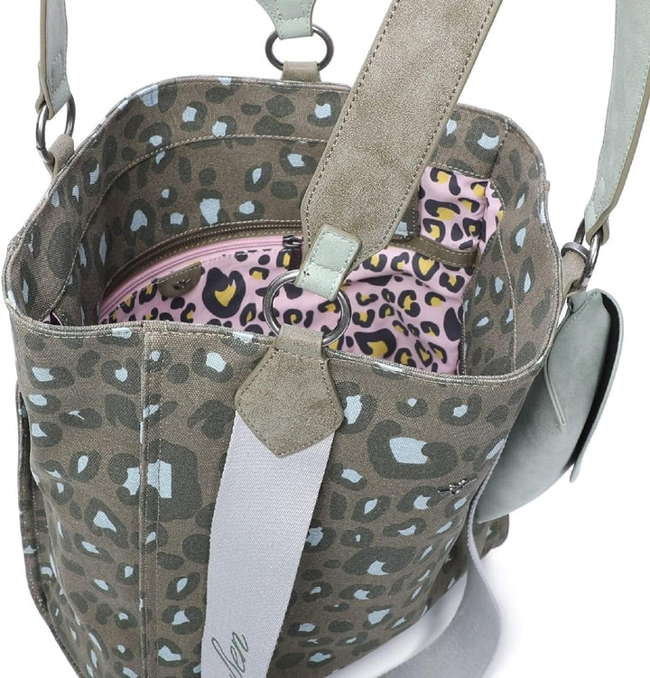 Fritzi aus Preussen Damen Izzy02 Canvas Shopper Leo Jungle, Leo Jungle