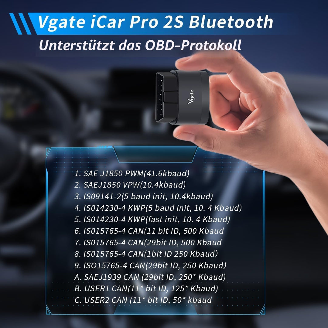 Vgate iCar Pro 2S Bluetooth OBD2 Diagnostic Tool for iOS, Android & Windows, Auto Scan Tool Supports