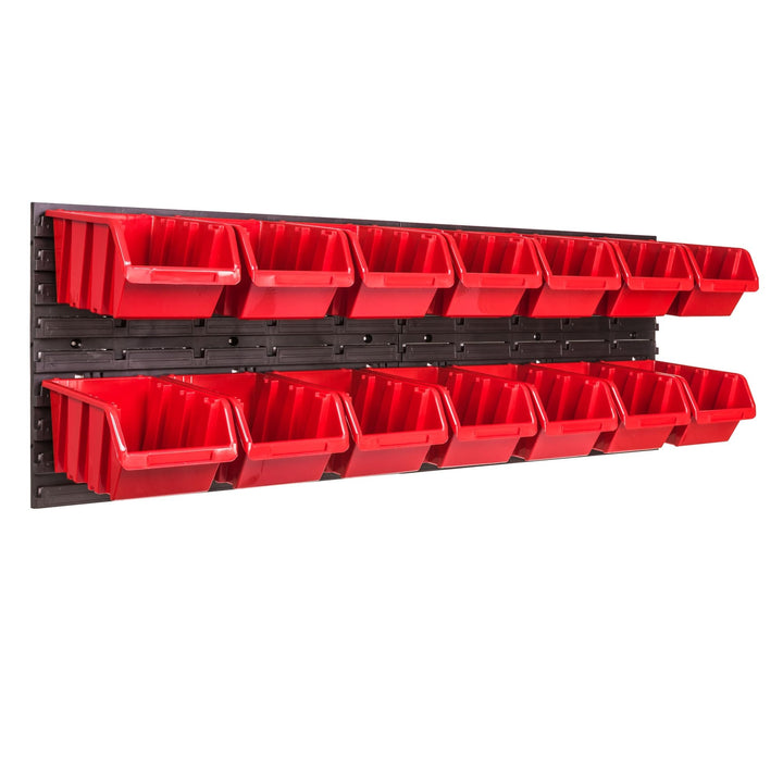 Lagersystem Wandregal 1152 x 390 mm , 14 stck. Box , Stapelboxen Schüttenregal Sichtlagerkästen , Ex