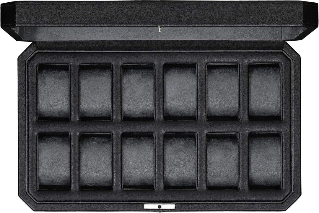 ROTHWELL 12 Slot Leder Uhrenbox für Herren - Luxus Uhrenetui Display Organizer, Herren Aufbewahrungs