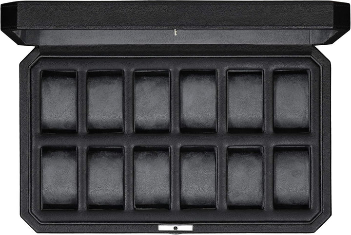 ROTHWELL 12 Slot Leder Uhrenbox für Herren - Luxus Uhrenetui Display Organizer, Herren Aufbewahrungs