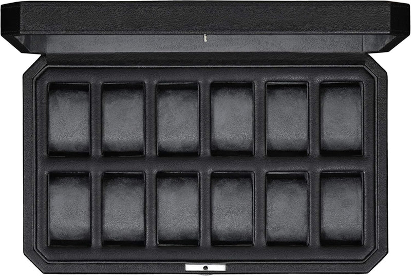 ROTHWELL 12 Slot Leder Uhrenbox für Herren - Luxus Uhrenetui Display Organizer, Herren Aufbewahrungs