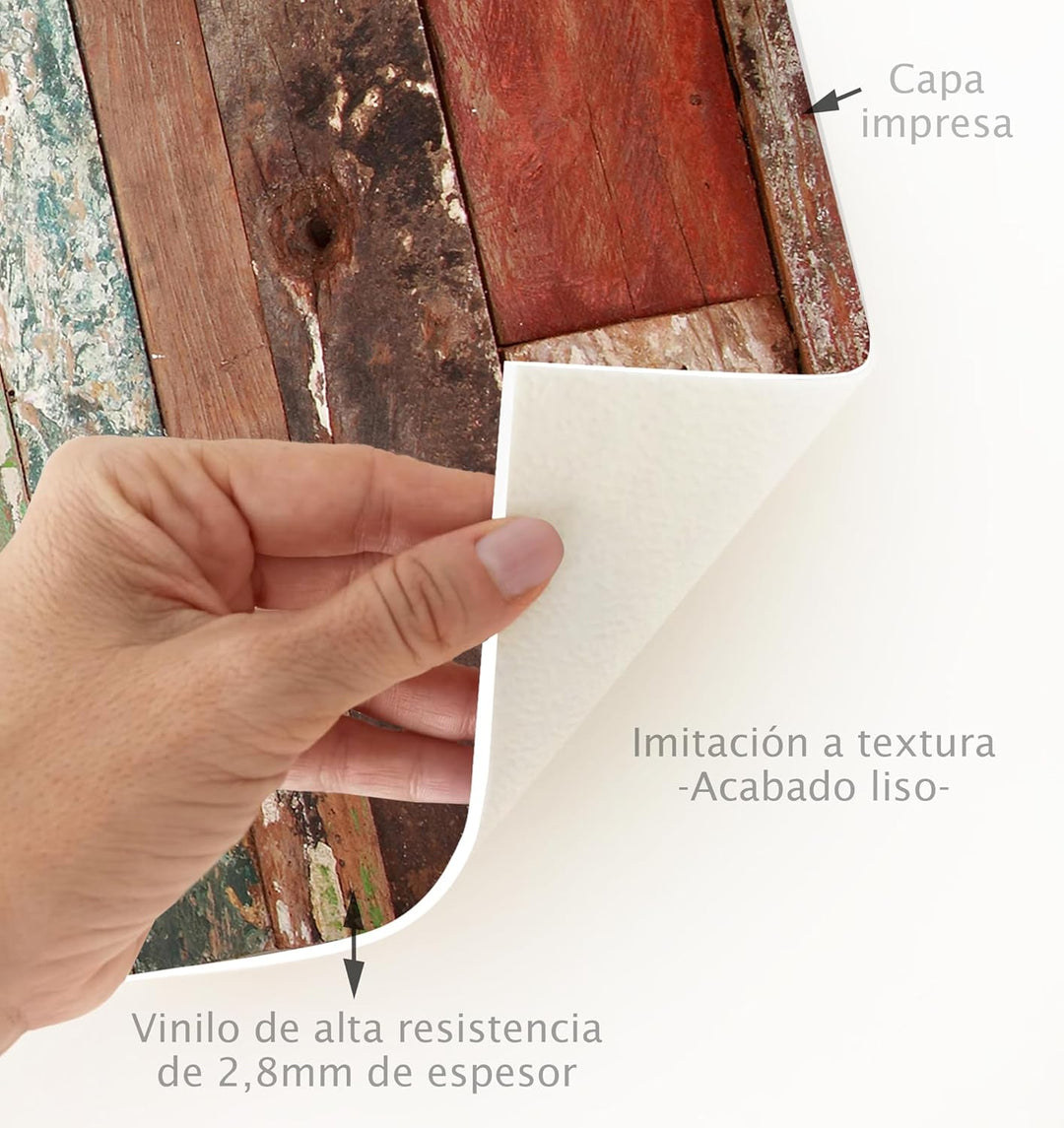 VINILIKO Industrial Wood Vinyl-Teppich, Mehrfarbig, 66 x 180 cm 66x180 Bunt, 66x180 Bunt