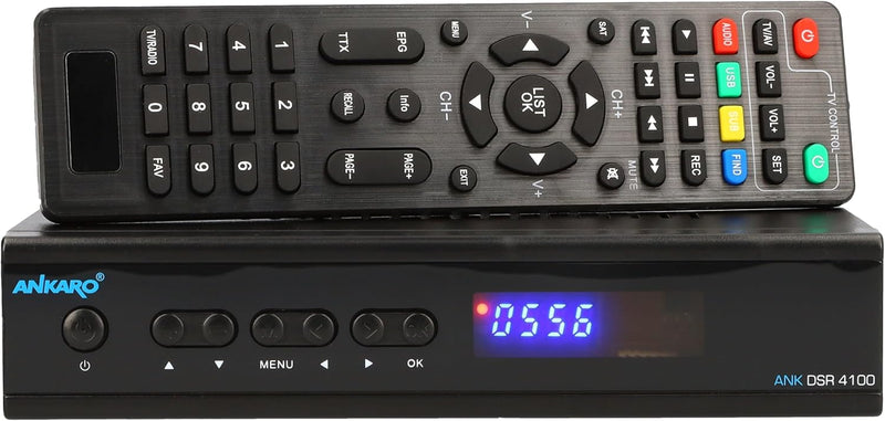 ANKARO DSR 4100 Plus HD HDTV digitaler Satelliten-Receiver (HDTV, DVB-S/S2, SAT, HDMI, SCART, 1x USB