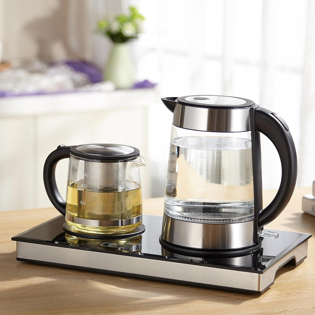 HEINRICHS Teestation, Tee-und Kaffeestation, Wasserkocher 1,7L und Teekanne 1L mit Edelstahlfilter,