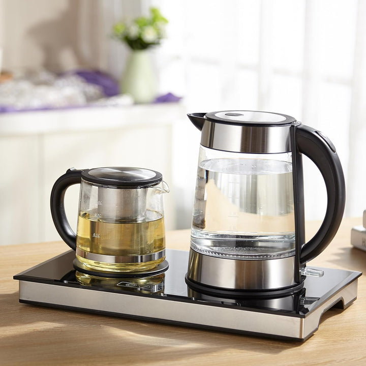 HEINRICHS Teestation, Tee-und Kaffeestation, Wasserkocher 1,7L und Teekanne 1L mit Edelstahlfilter,