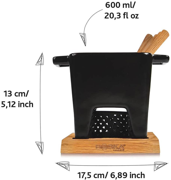 Boska Tapasfondue Nero L - 600 ml - geeignet für Käsefondue