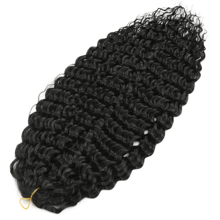 PORSMEER 22 Zoll 3 Packs Tief Twist Crochet Hair Schwarz für Butterfly Locs Crochet Braids Bohemian