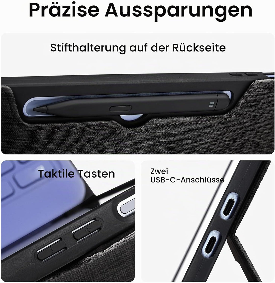 Omnpak Hülle für Microsoft Surface Pro 12 （2025 ） 12 Zoll, Lightweight Protective, Multiple Angle, S
