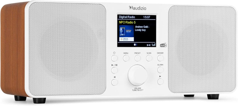 Audizio Genua DAB Radio mit Bluetooth – Stereo DAB Plus Radio mit Fernbedienung, 60 Speicherplätze,