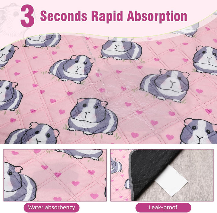 2 Stück PIPI Pads 120x60cm für Meerschweinchen, wasserdichte &amp; rutschfeste Unterlage mit 4 Lagen, su