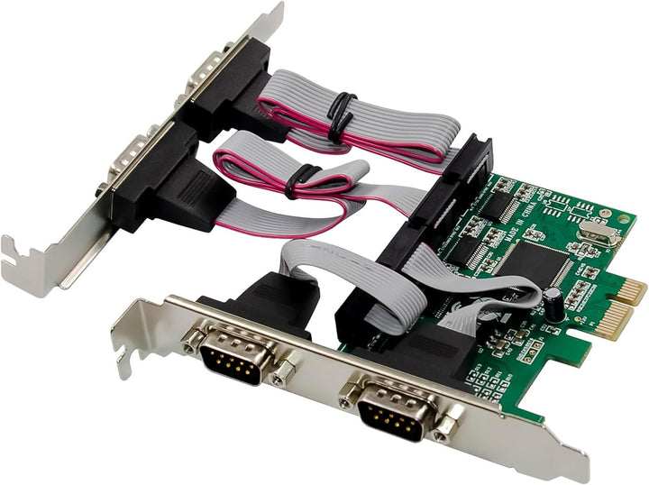 Inline PCIe Serial Karte, 4 Port RS-232 Schnittstelle, D-Sub 9, CH384L, Low-Profile Brackets, UART I