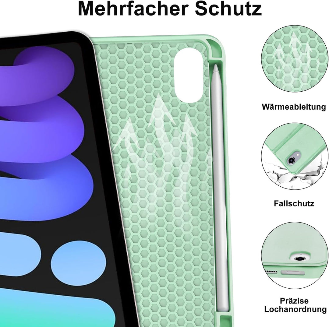 IVEOPPE Tastatur für iPad mini 7 (A17 pro) 2024 / Mini 6 2021, Hülle mit Tastatu Magnetisch Bluetoot