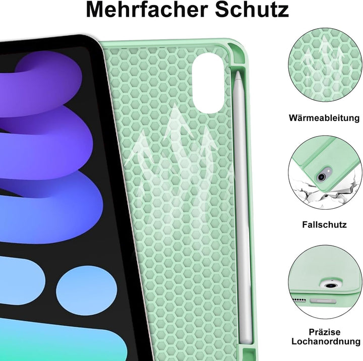 IVEOPPE Tastatur für iPad mini 7 (A17 pro) 2024 / Mini 6 2021, Hülle mit Tastatu Magnetisch Bluetoot