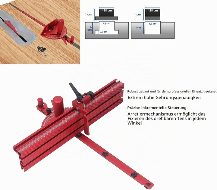 Dioche Enjoywood Gehrungs-Gehrungslehre-System für Tischsägen – Hochpräziser Zaun aus Aluminiumlegie