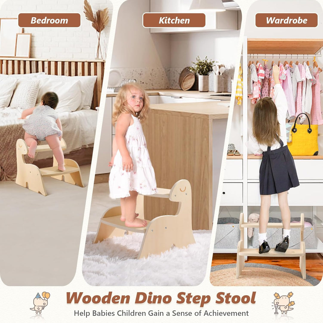 Promise Babe Lernturm Montessori Holz Tritthocker Für Kinder,Gegen Wand Schrank Dinosaur Baby Tritth